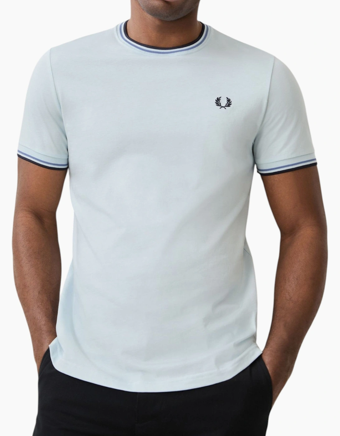 Fred Perry Twin Tipped Mens T Shirt Crew Neck Short Sleeve Summer Tee