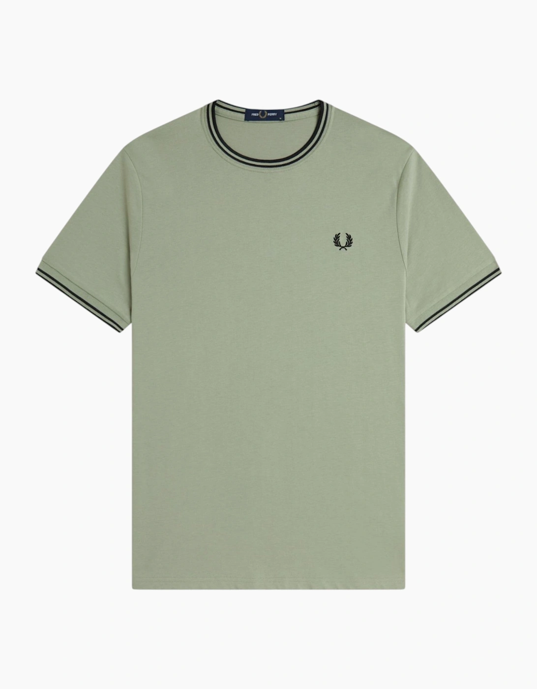 Fred Perry Men's Fred Perry Twin Tipped Mens T Shirt Crew Neck Short Sleeve Summer Tee - Green