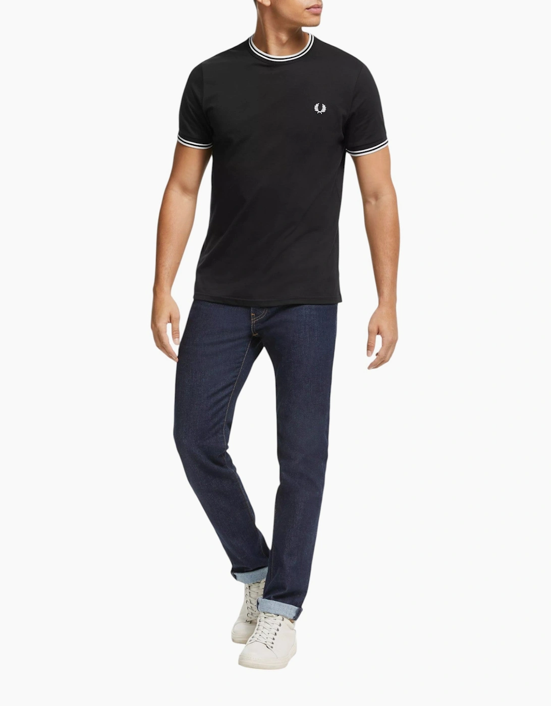 Fred Perry Twin Tipped Mens T Shirt Crew Neck Short Sleeve Summer Tee