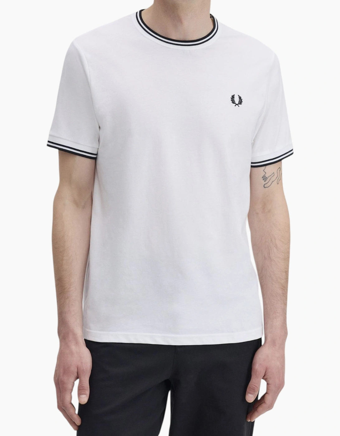 Fred Perry Twin Tipped Mens T Shirt Crew Neck Short Sleeve Summer Tee