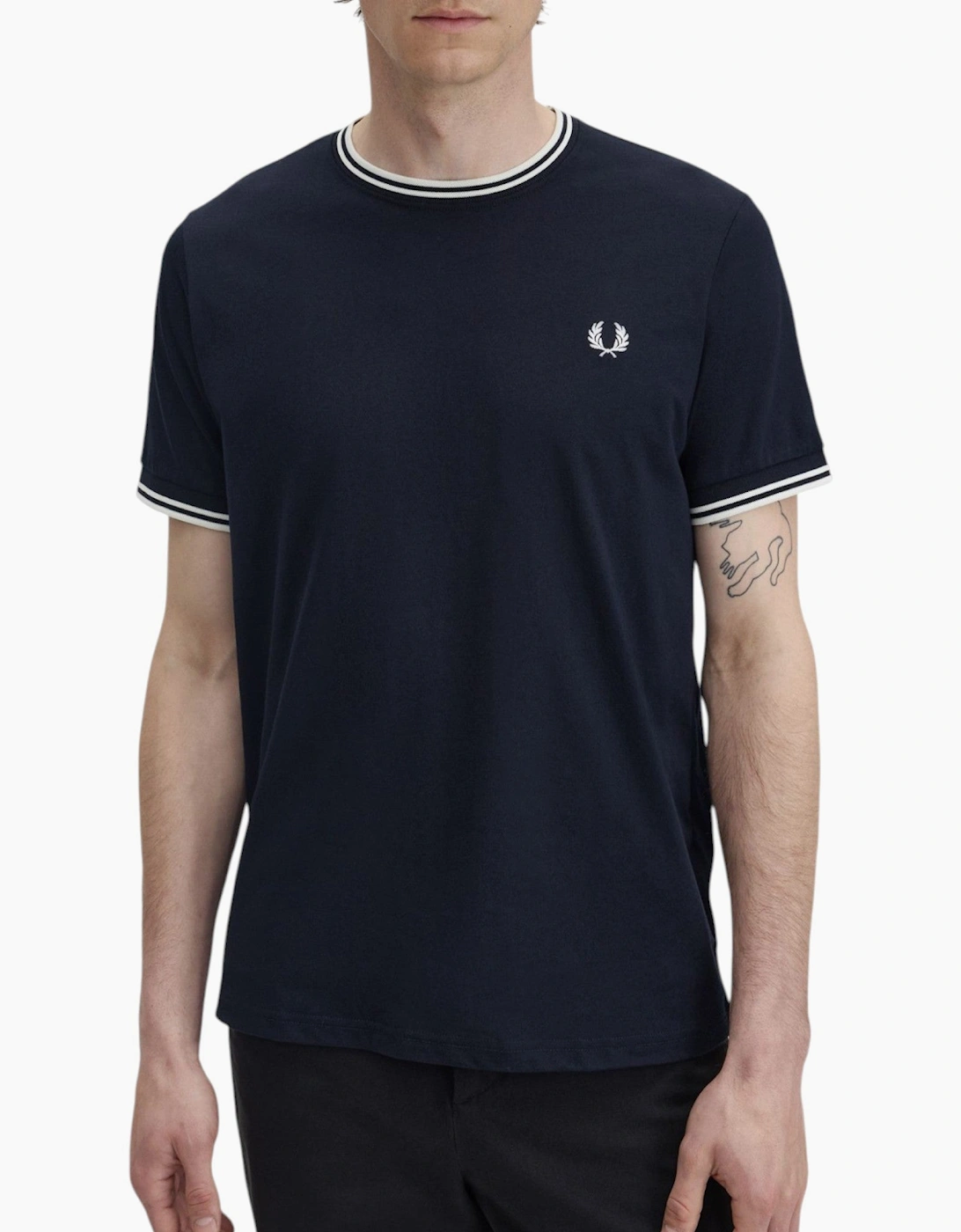 Fred Perry Twin Tipped Mens T Shirt Crew Neck Short Sleeve Summer Tee