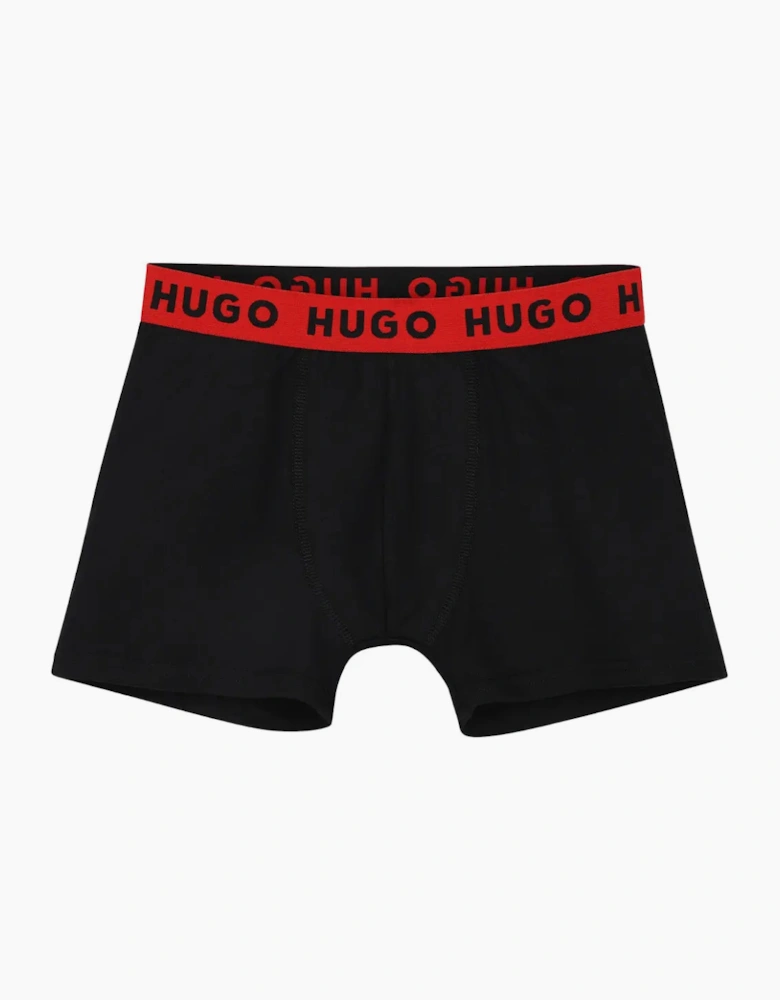 Boys 2-Pack Fern Print Boxer Trunks, Black/Grey