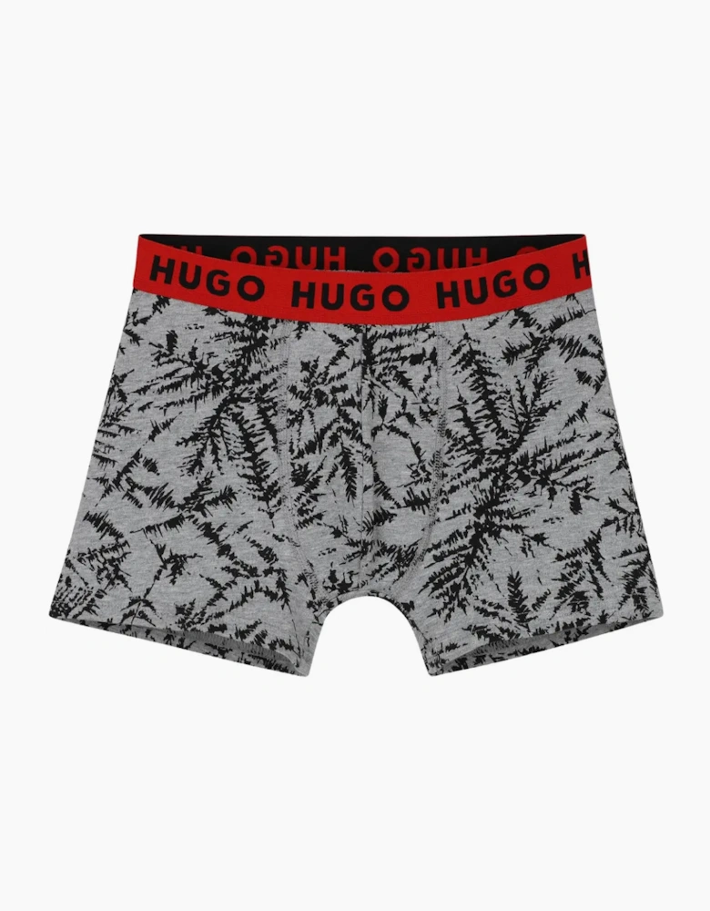 Boys 2-Pack Fern Print Boxer Trunks, Black/Grey