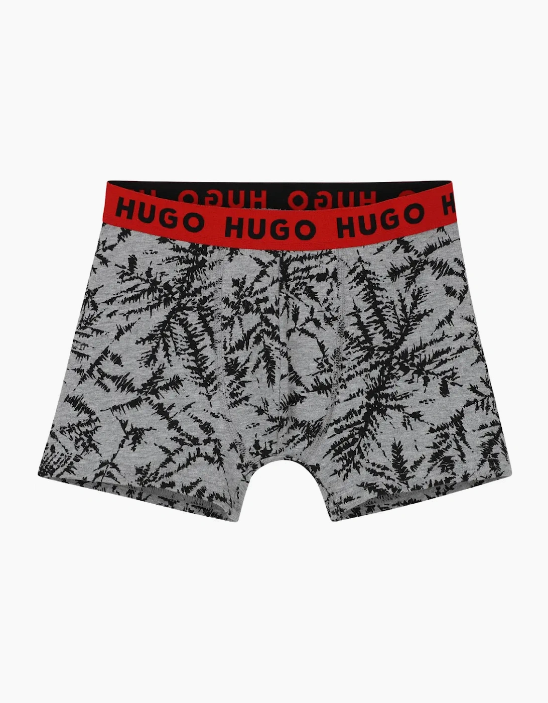 Boys 2-Pack Fern Print Boxer Trunks, Black/Grey