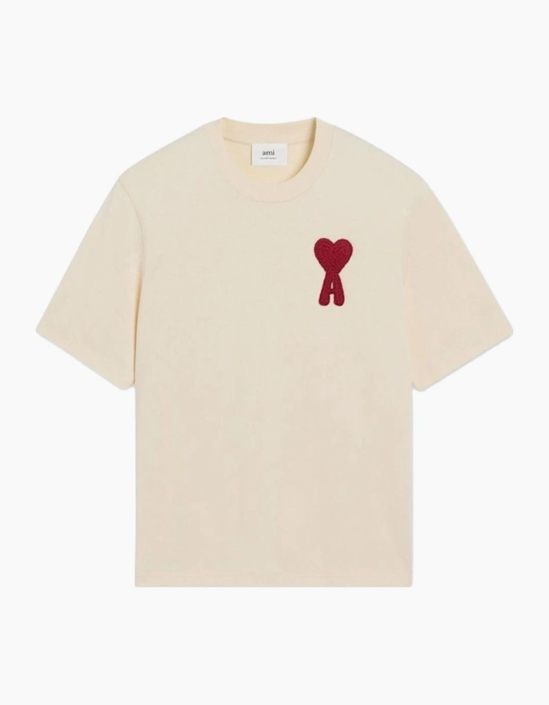 Ami Paris De Coeur T-Shirt Cotton Jersey in Beige