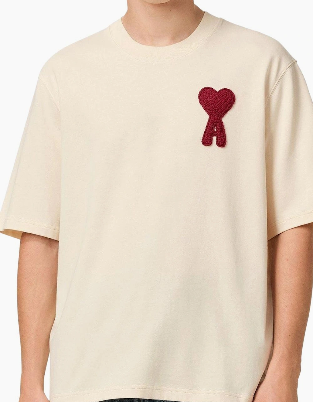 Ami Paris De Coeur T-Shirt Cotton Jersey in Beige