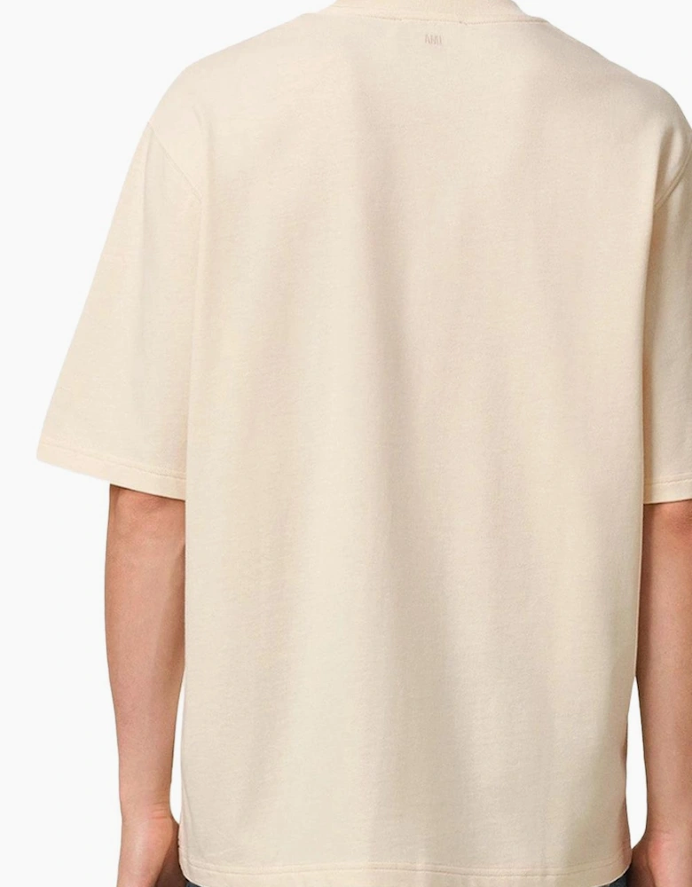 Ami Paris De Coeur T-Shirt Cotton Jersey in Beige