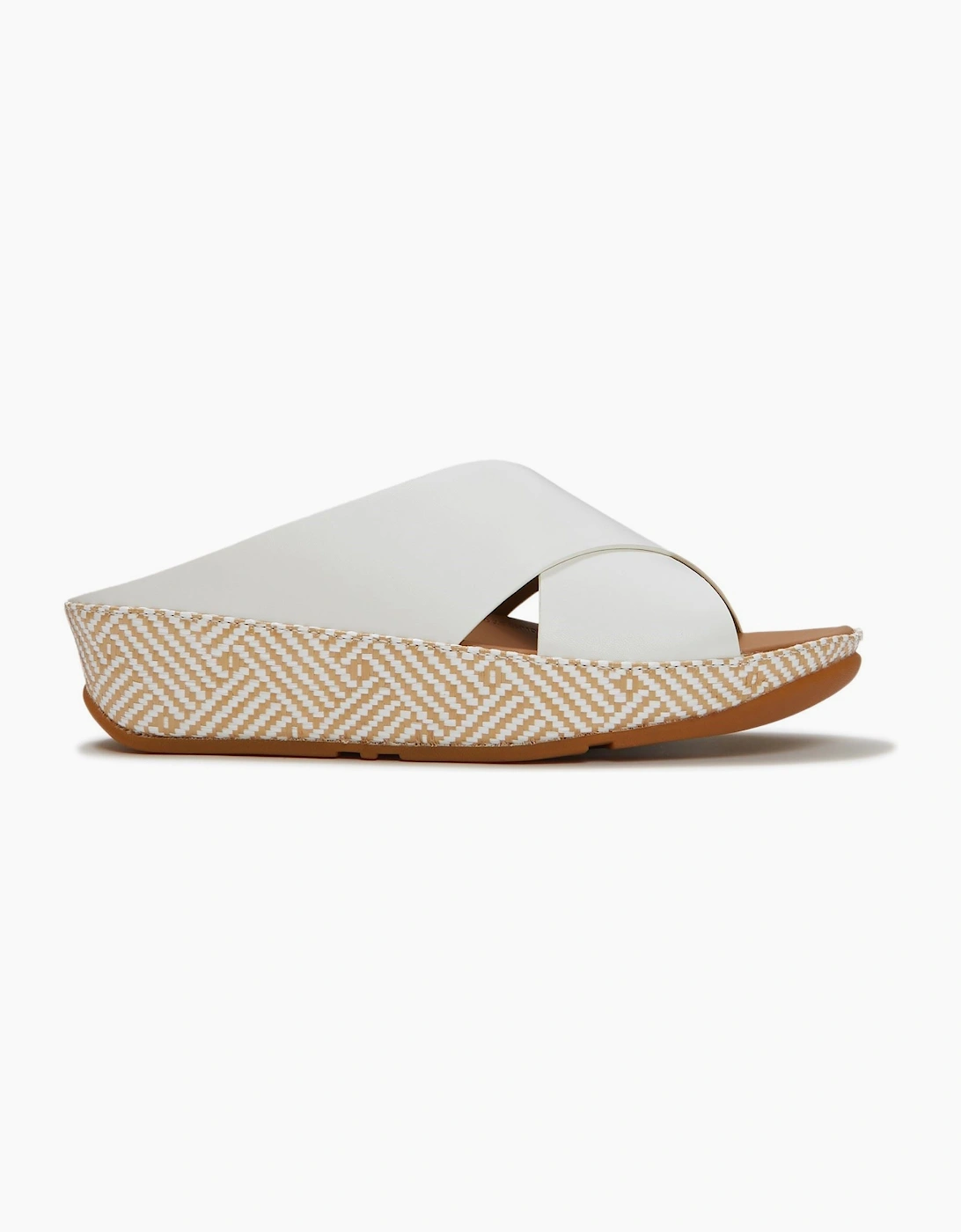Fitflop Lulu Lux Graphic-Weave Leather Women's Urban White Sandals