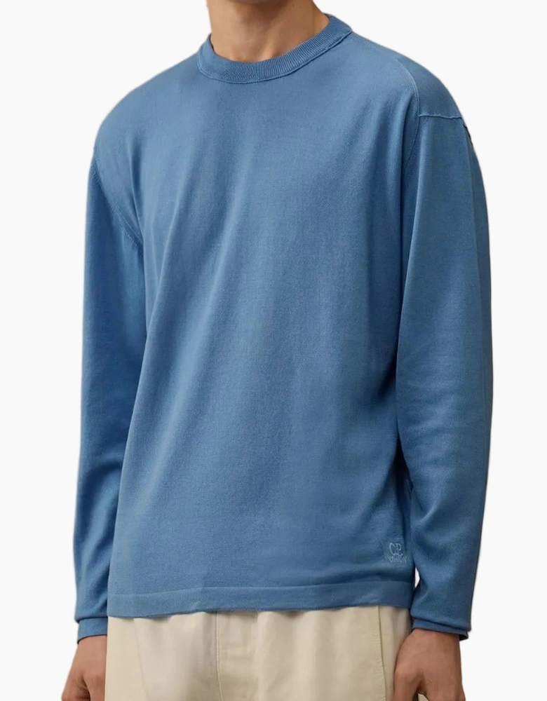 Lisle Thread Crewneck Logo Knit