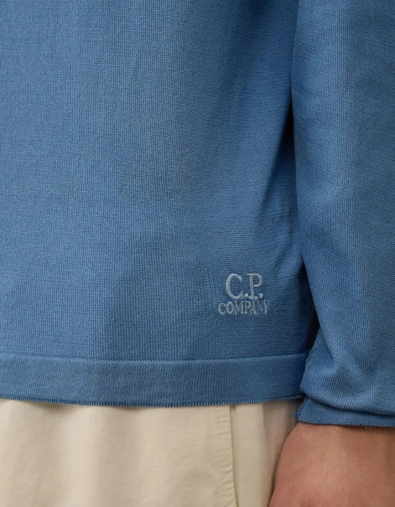 Lisle Thread Crewneck Logo Knit
