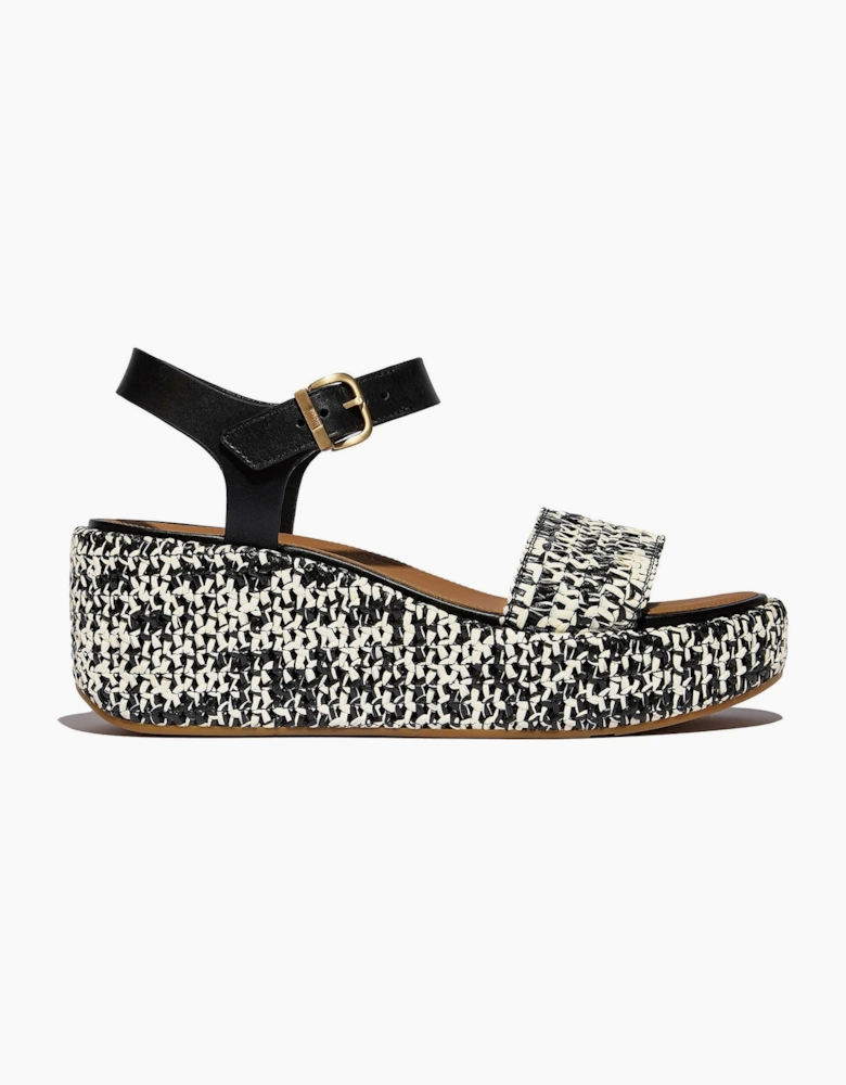 Fitflop Platfforms Wedge Faux Suede Women's Black/Ivory Sandals