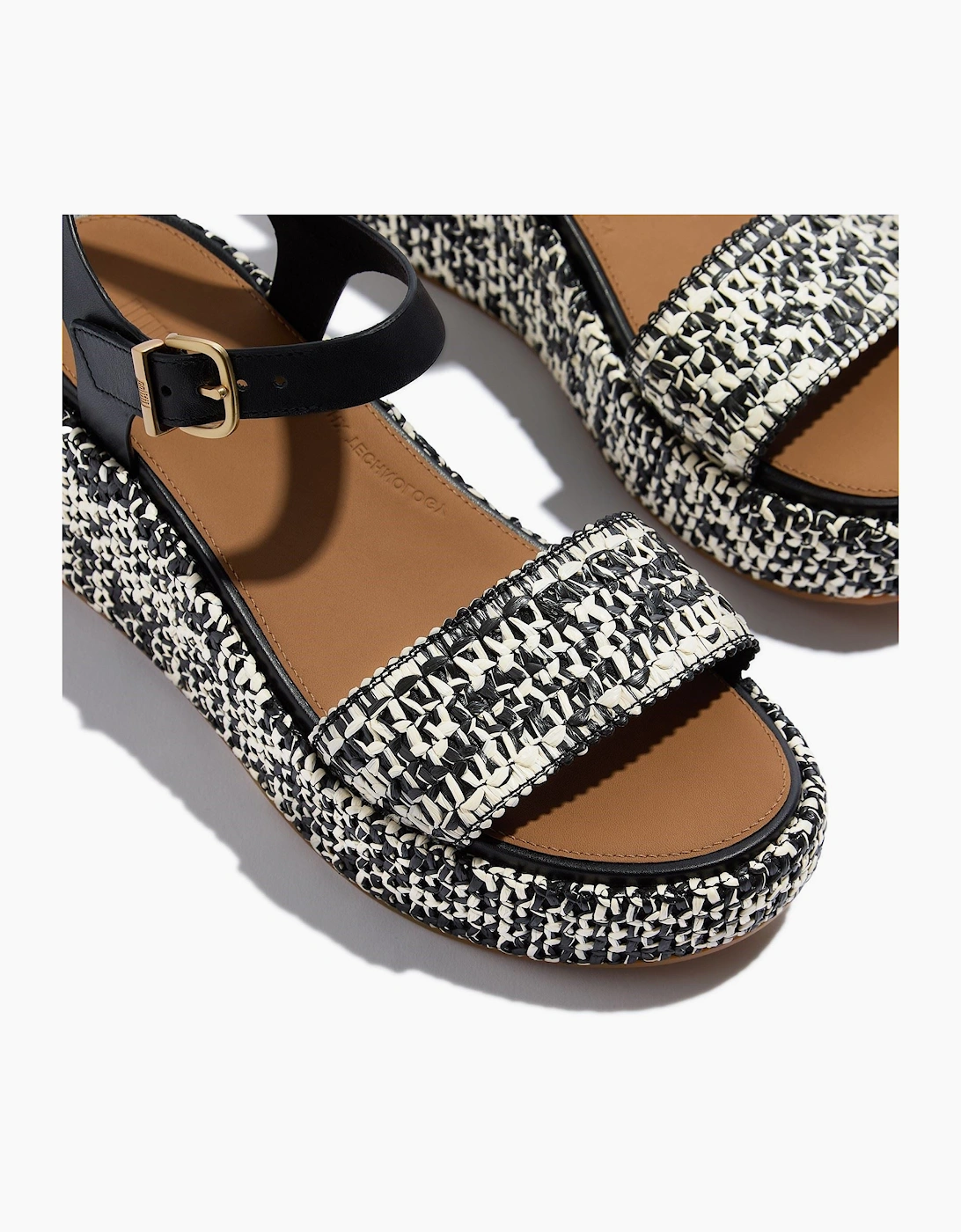 Fitflop Platfforms Wedge Faux Suede Women's Black/Ivory Sandals