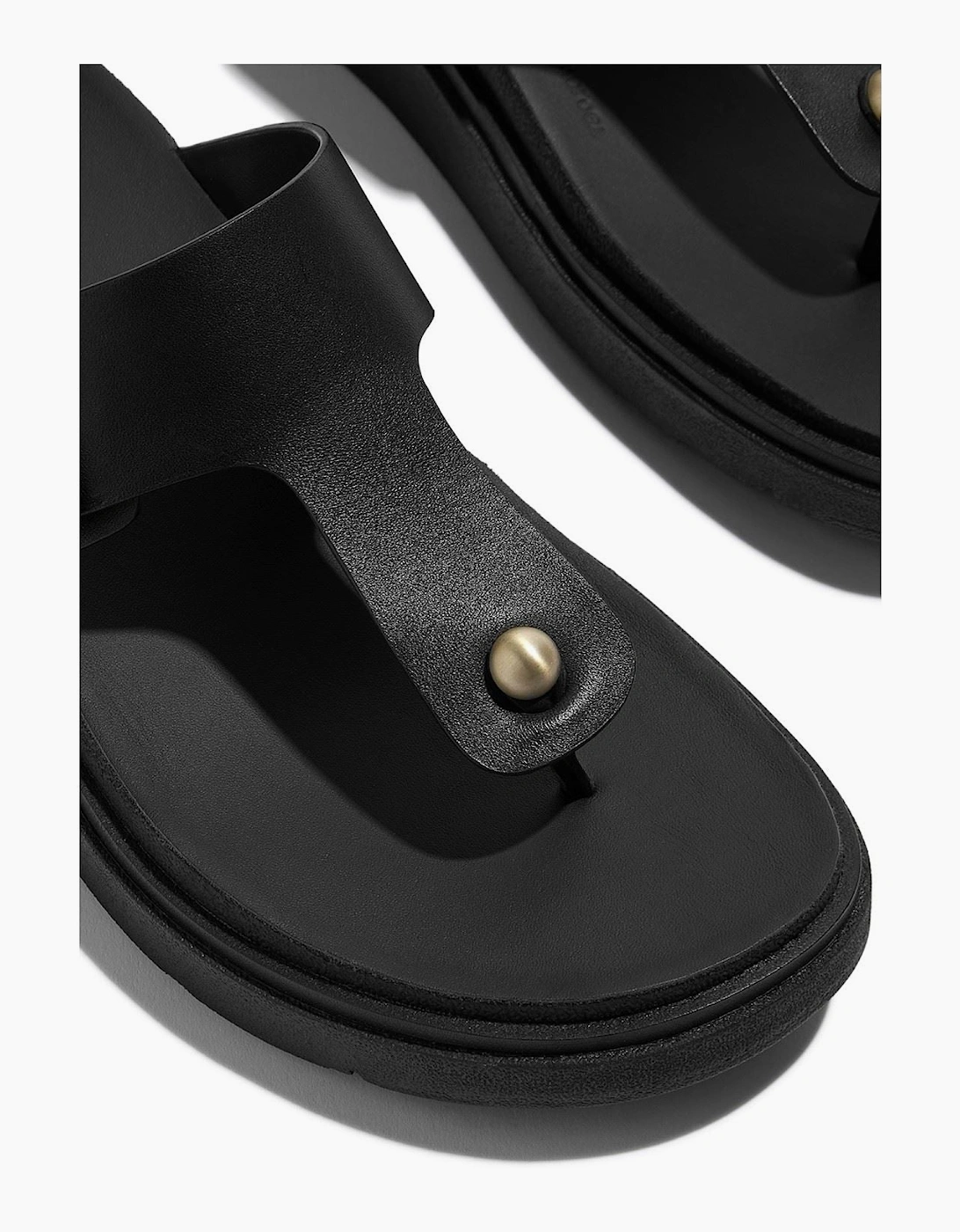 Fitflop Gen-FF Toe-Post Leather Women's Black Sandals