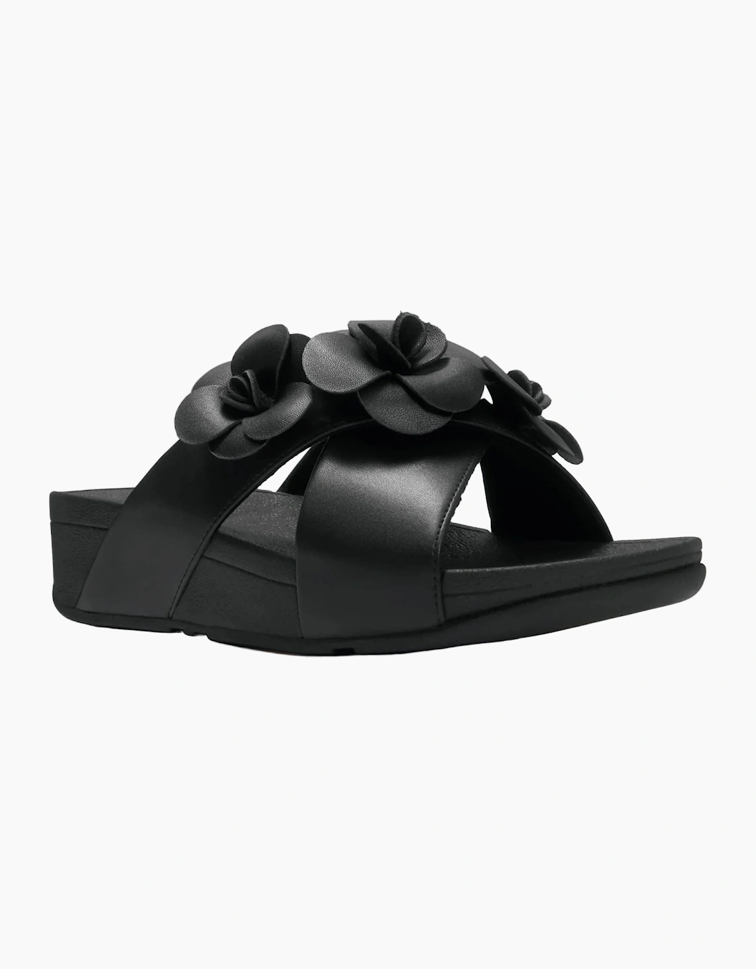 Fitflop Lulu Flower Polyurethane Women's Black Sandals