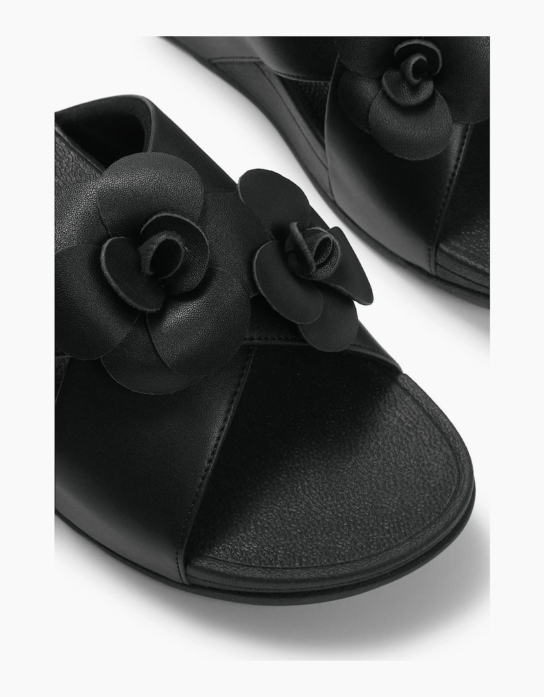 Fitflop Lulu Flower Polyurethane Women's Black Sandals