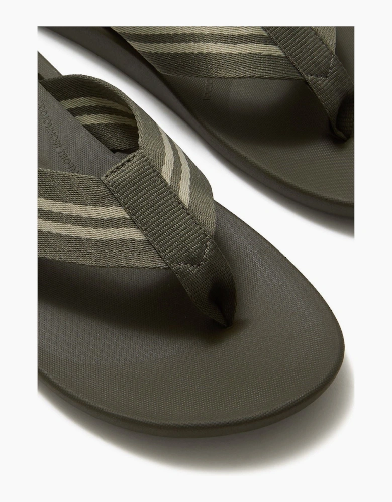 Fitflop iQushion Polyester Men's Deep Olive/Sage Green Flip Flops