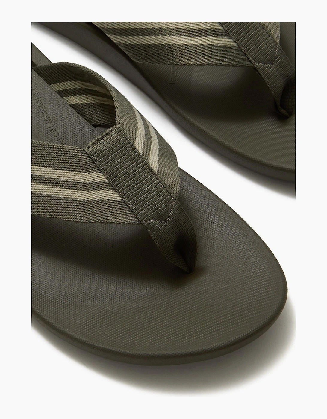 Fitflop iQushion Polyester Men's Deep Olive/Sage Green Flip Flops