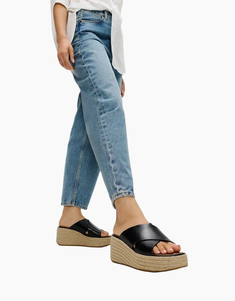 Fitflop Platfforms Leather Women's Black Sandals
