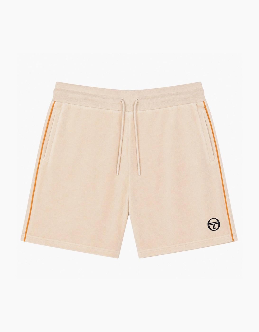 Sergio Tacchini Men's Tan Tasso Velour Shorts Sandshell/Orange Pepper  Xxl