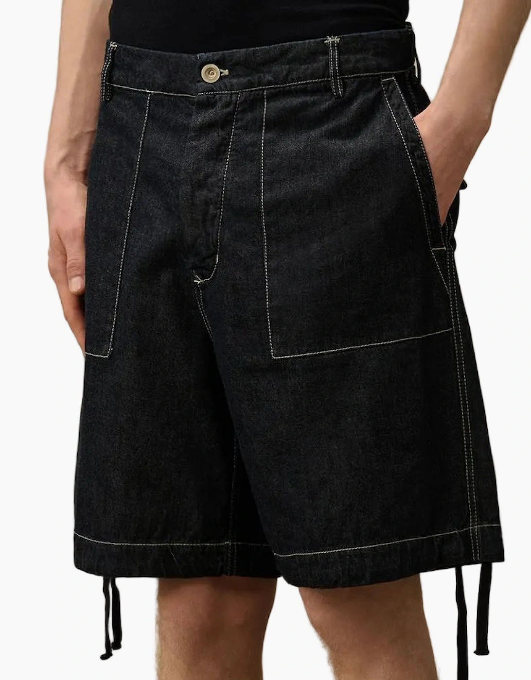 Denim Pocket Logo Patch Shorts