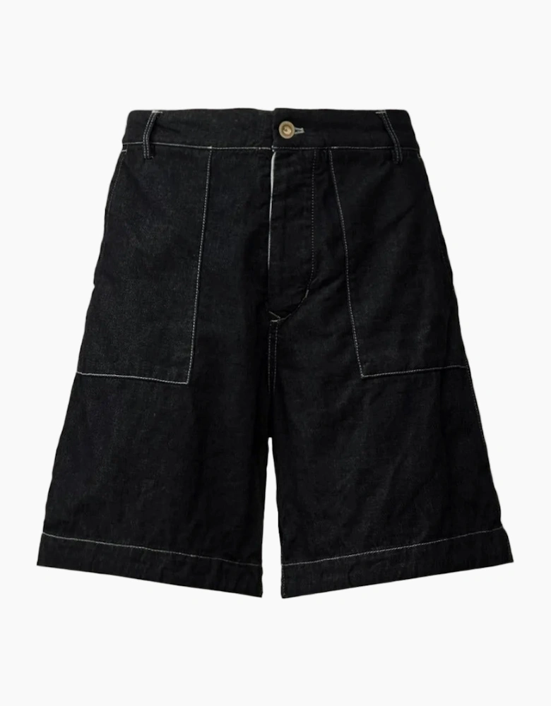 Denim Pocket Logo Patch Shorts