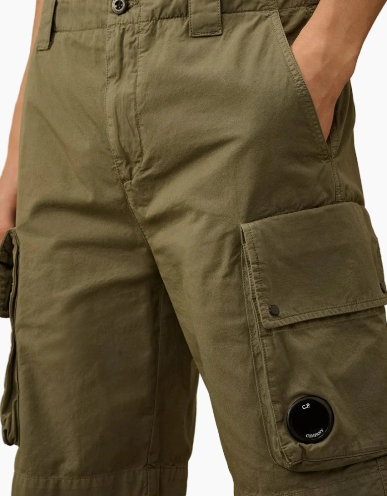 Gabardine Lens Cargo Bermudas