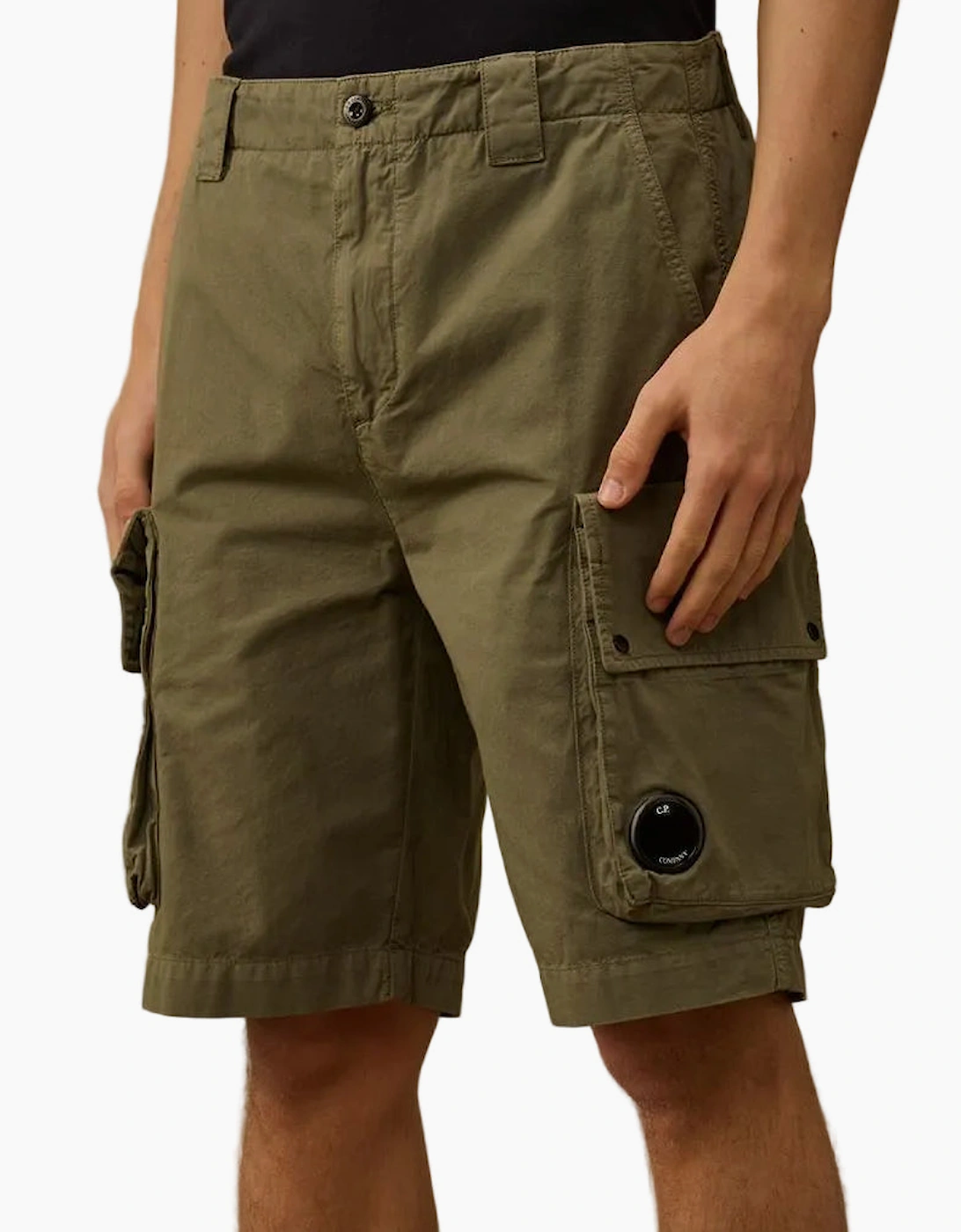 Gabardine Lens Cargo Bermudas