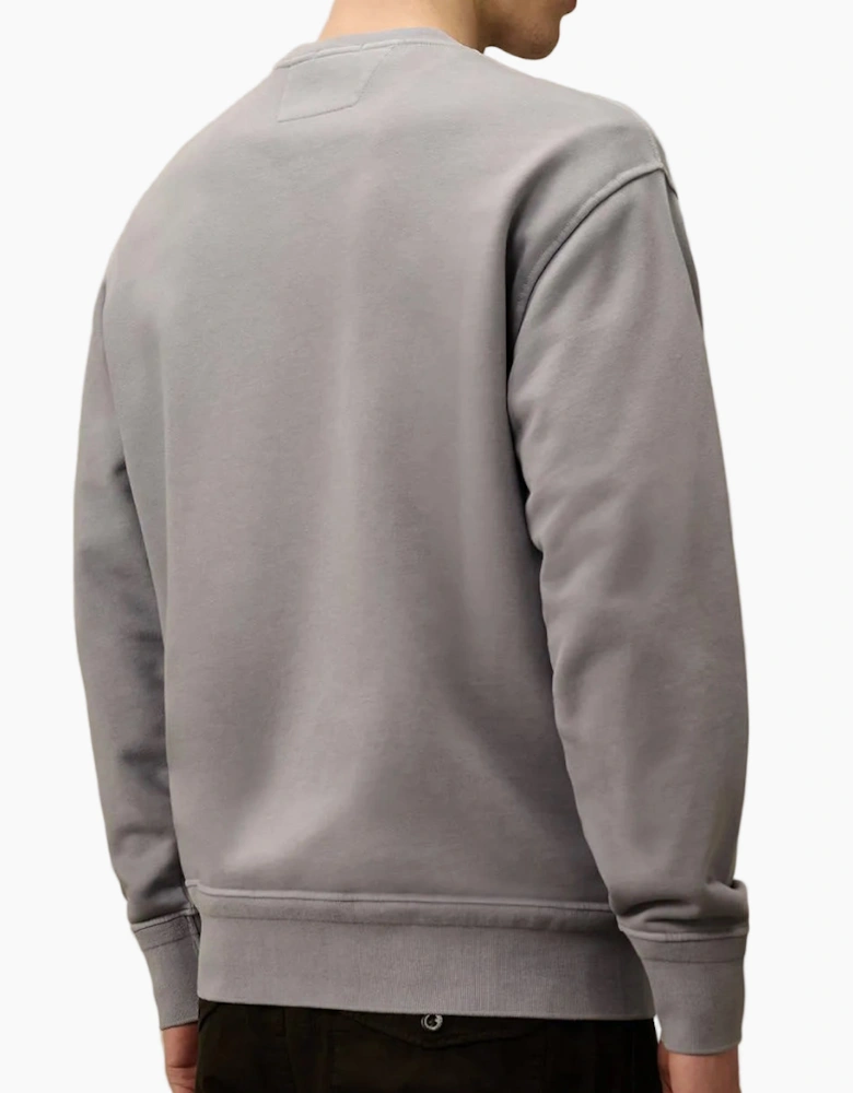 Diagonal Fleece Resist Dyed Logo Sweatshirt