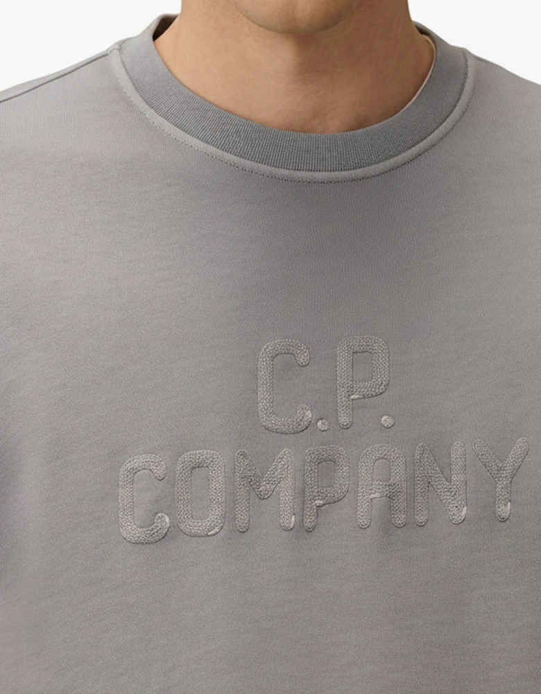 Diagonal Fleece Resist Dyed Logo Sweatshirt