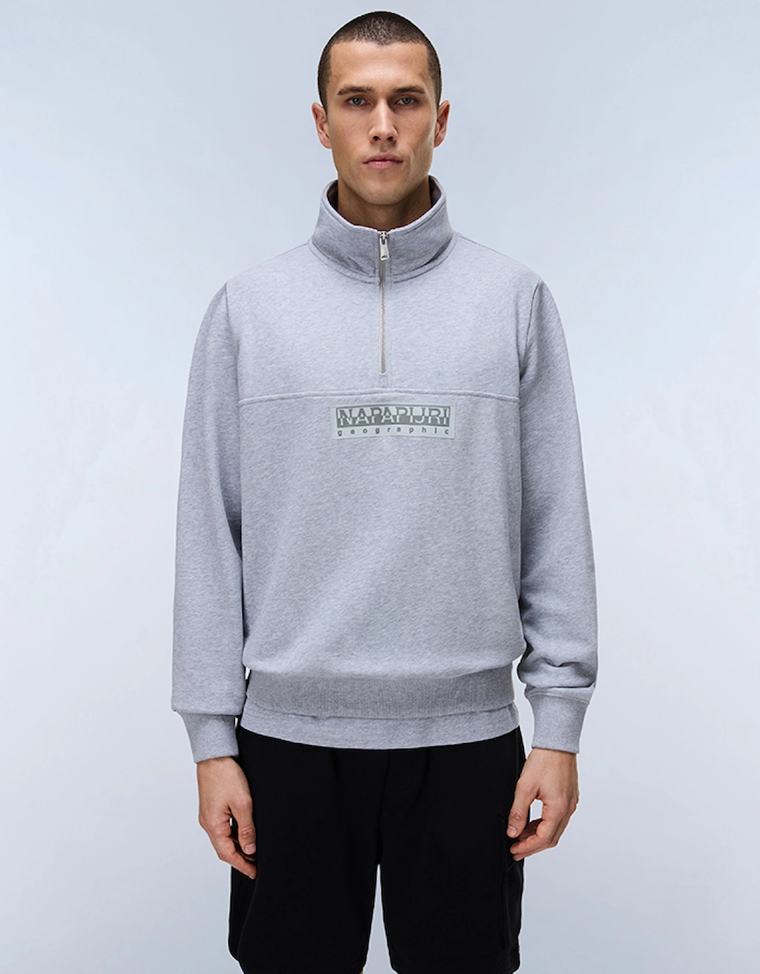 Napapijri Box Logo French Terry 1/2 Zip Sweatshirt