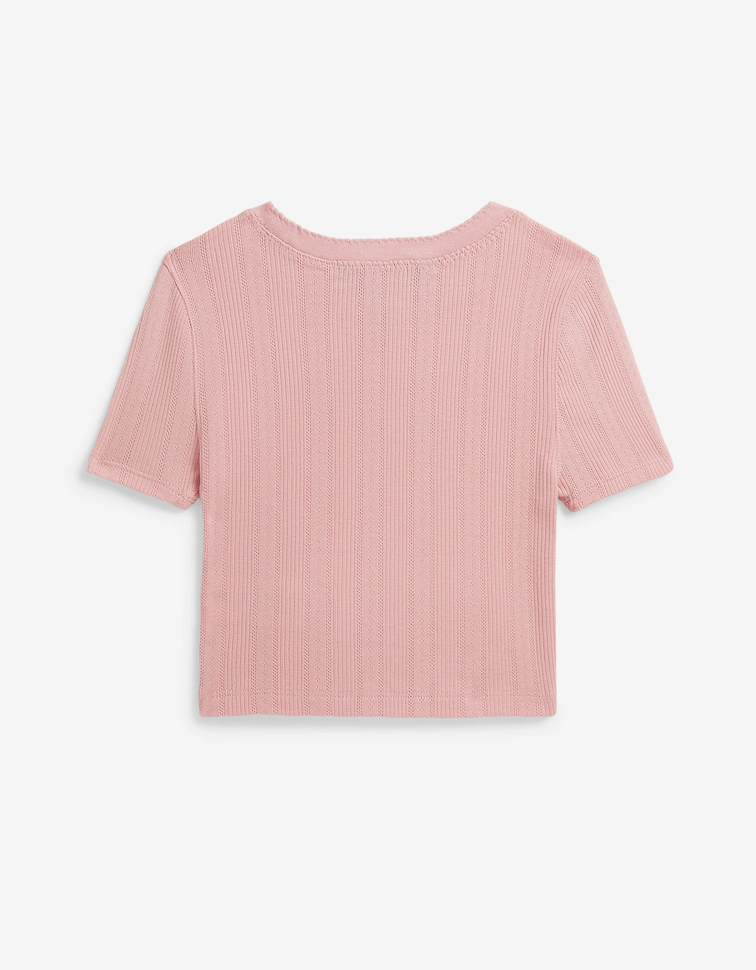 Ralph Lauren Girls Pointelle Knit T-Shirt in Pink