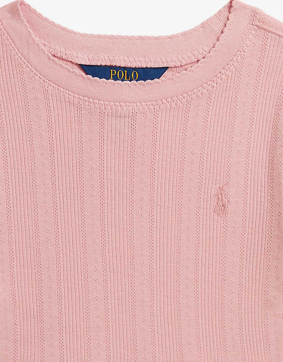 Ralph Lauren Girls Pointelle Knit T-Shirt in Pink
