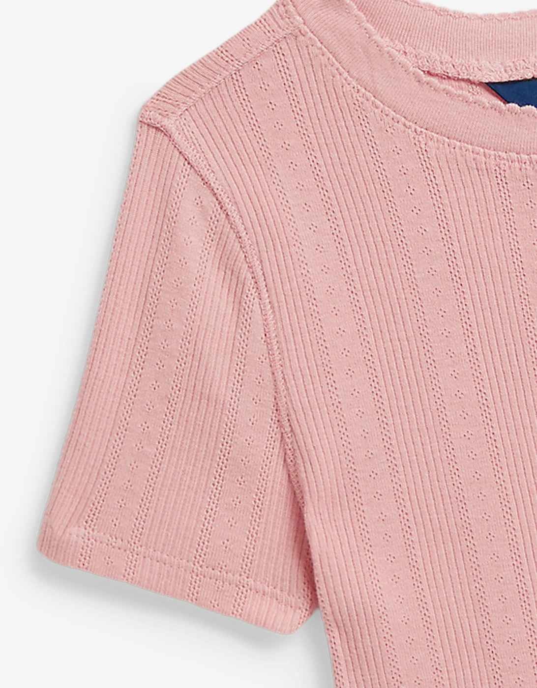 Ralph Lauren Girls Pointelle Knit T-Shirt in Pink