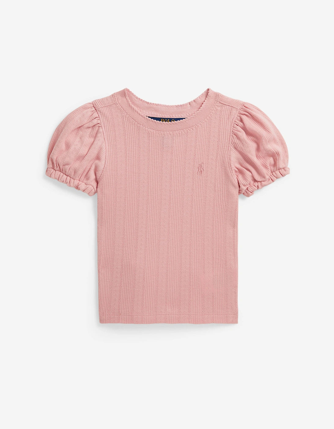 Ralph Lauren Girls Pointelle Knit T-Shirt in Pink, 5 of 4