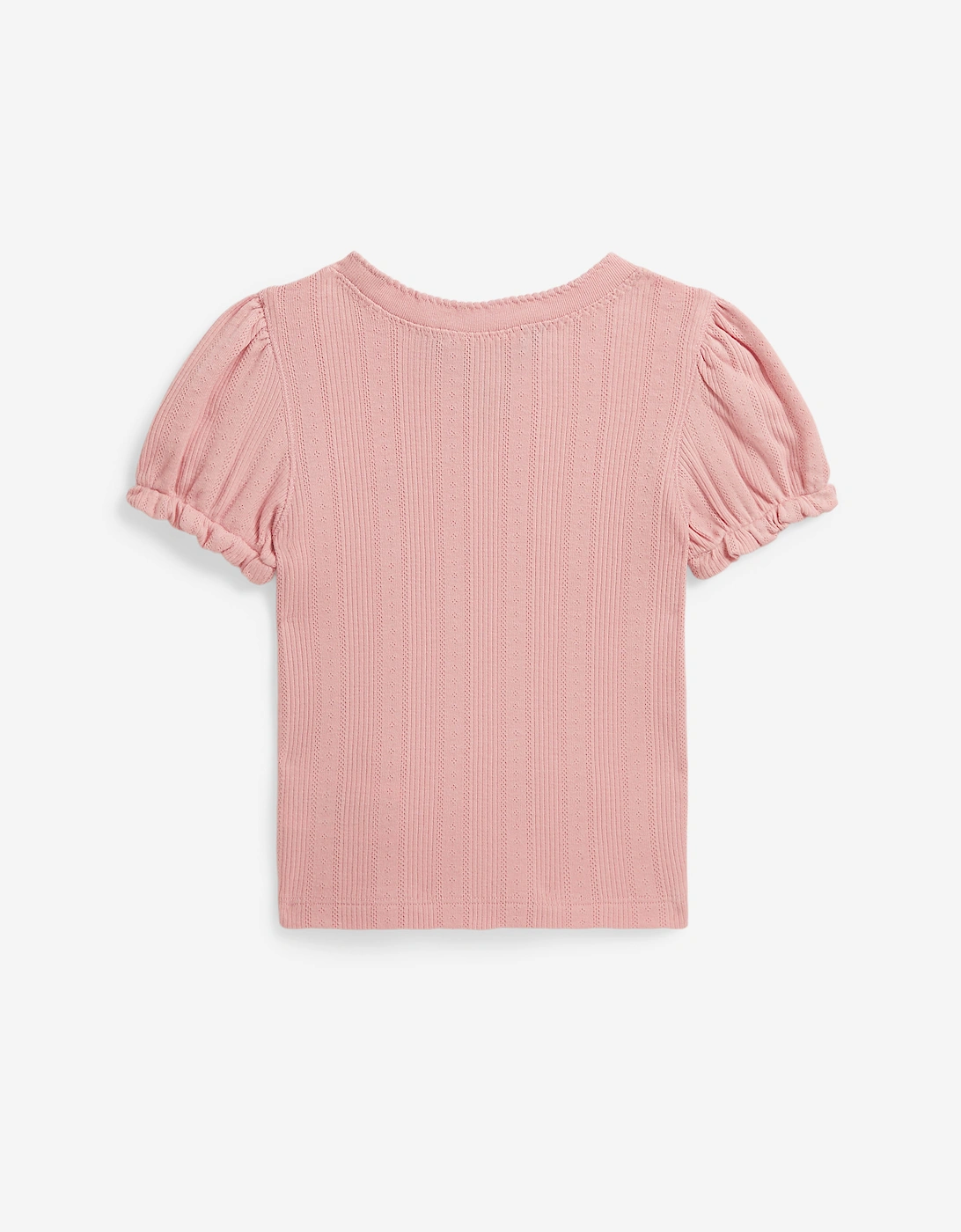 Ralph Lauren Girls Pointelle Knit T-Shirt in Pink