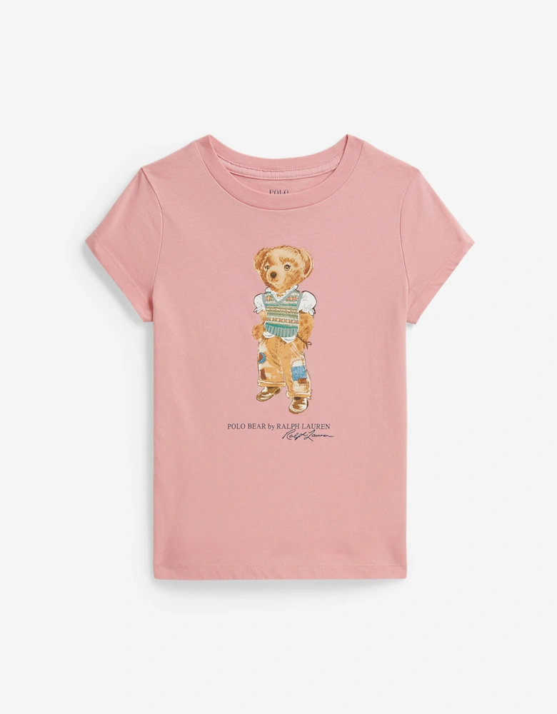 Ralph Lauren Girls Polo Bear T-Shirt in Pink