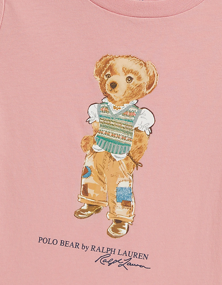 Ralph Lauren Girls Polo Bear T-Shirt in Pink