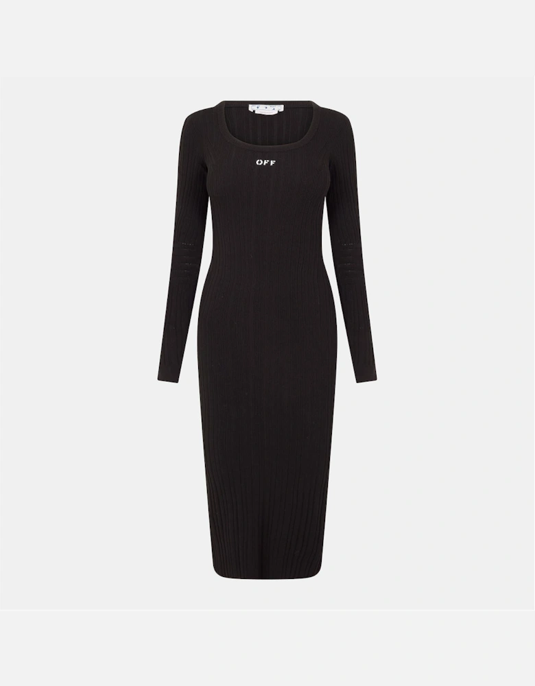 Ribbed Scoop Neck Maxi Bodycon Dress