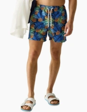 Navy Tropical Leaf