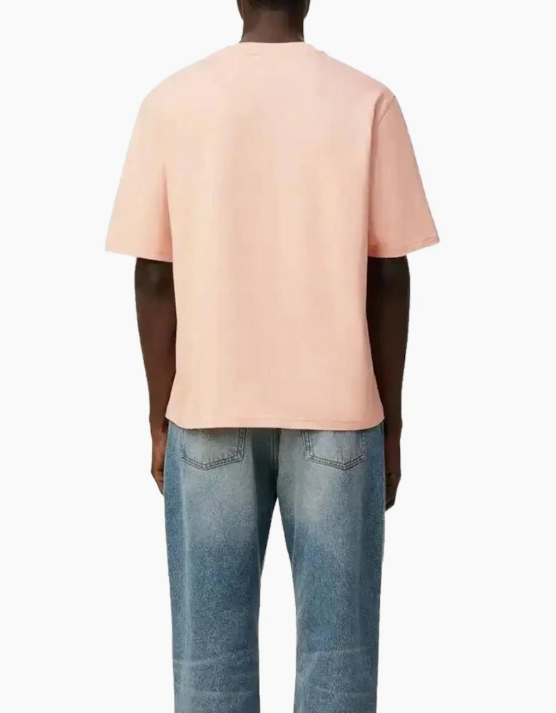 Ami Paris De Coeur Embossed Logo T-shirt in Pink