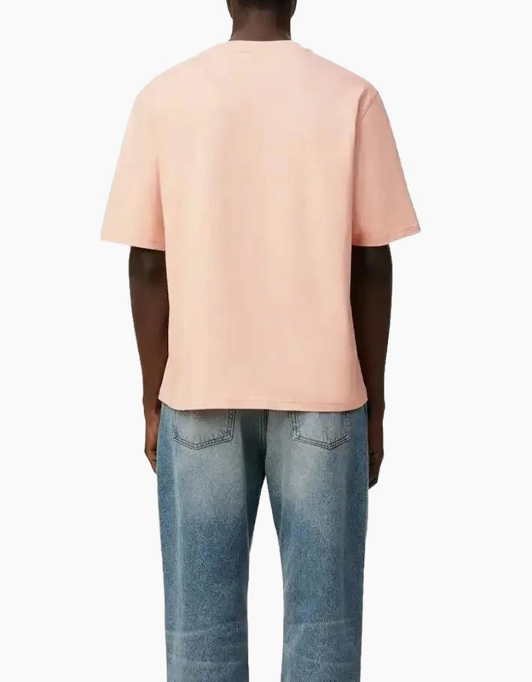 Ami Paris De Coeur Embossed Logo T-shirt in Pink