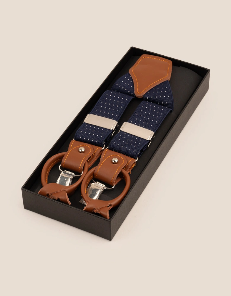 Navy Polka Dot Combination Braces