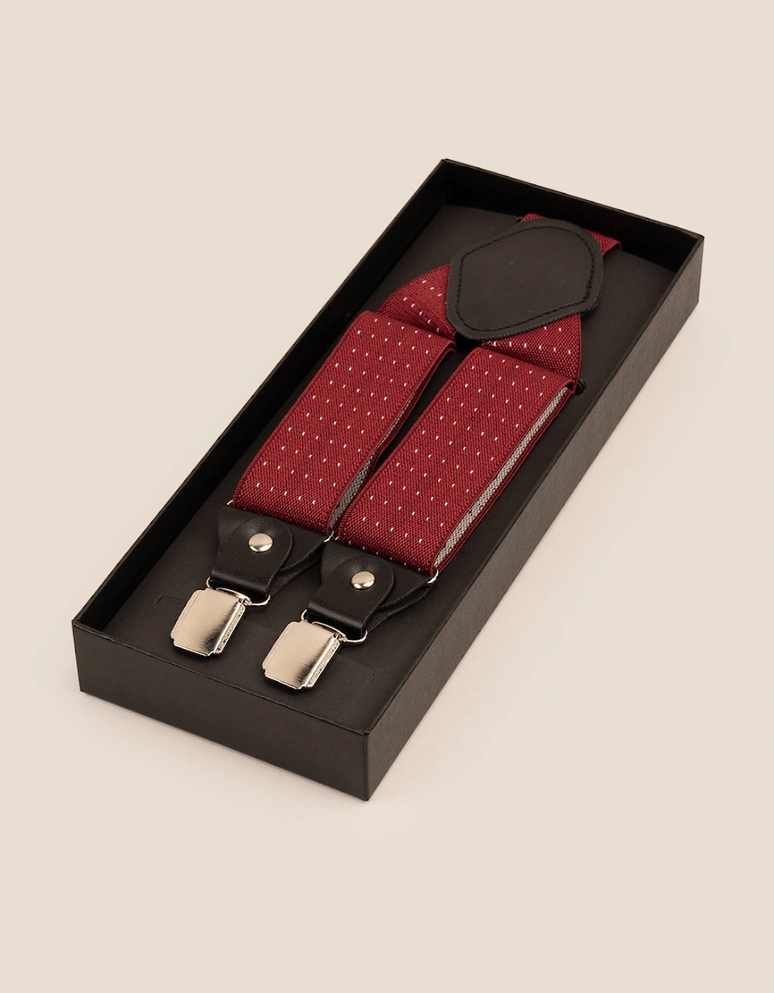 Red Polka Dot Clip On Braces