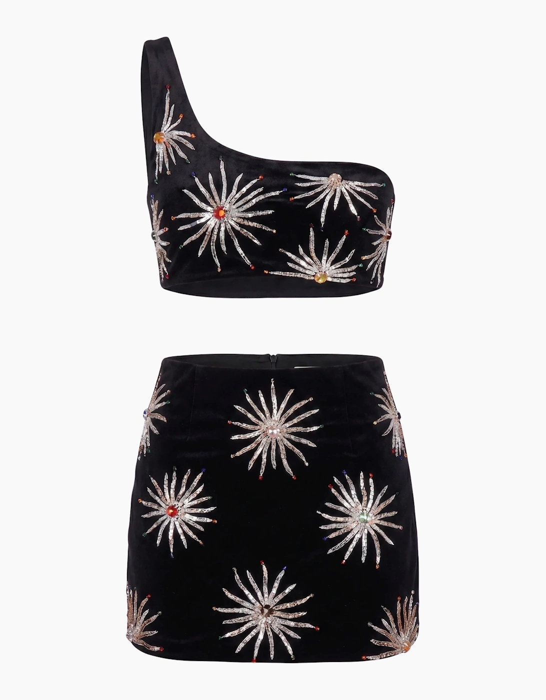 Callie Co-ord One Shoulder Black Top in Stock