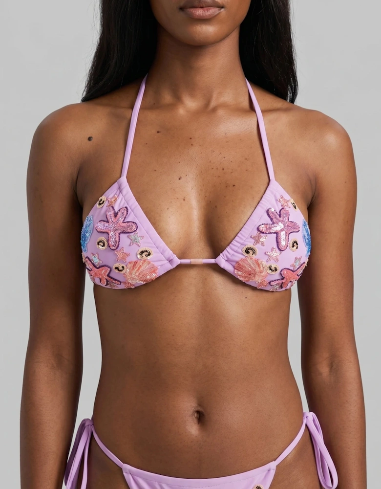 Fia Tropical Hand Embroidered Bikini Bottom in Stock