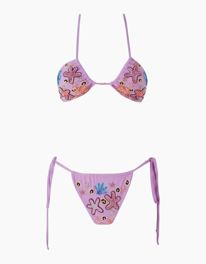 Fia Tropical Hand Embroidered Bikini Bottom in Stock