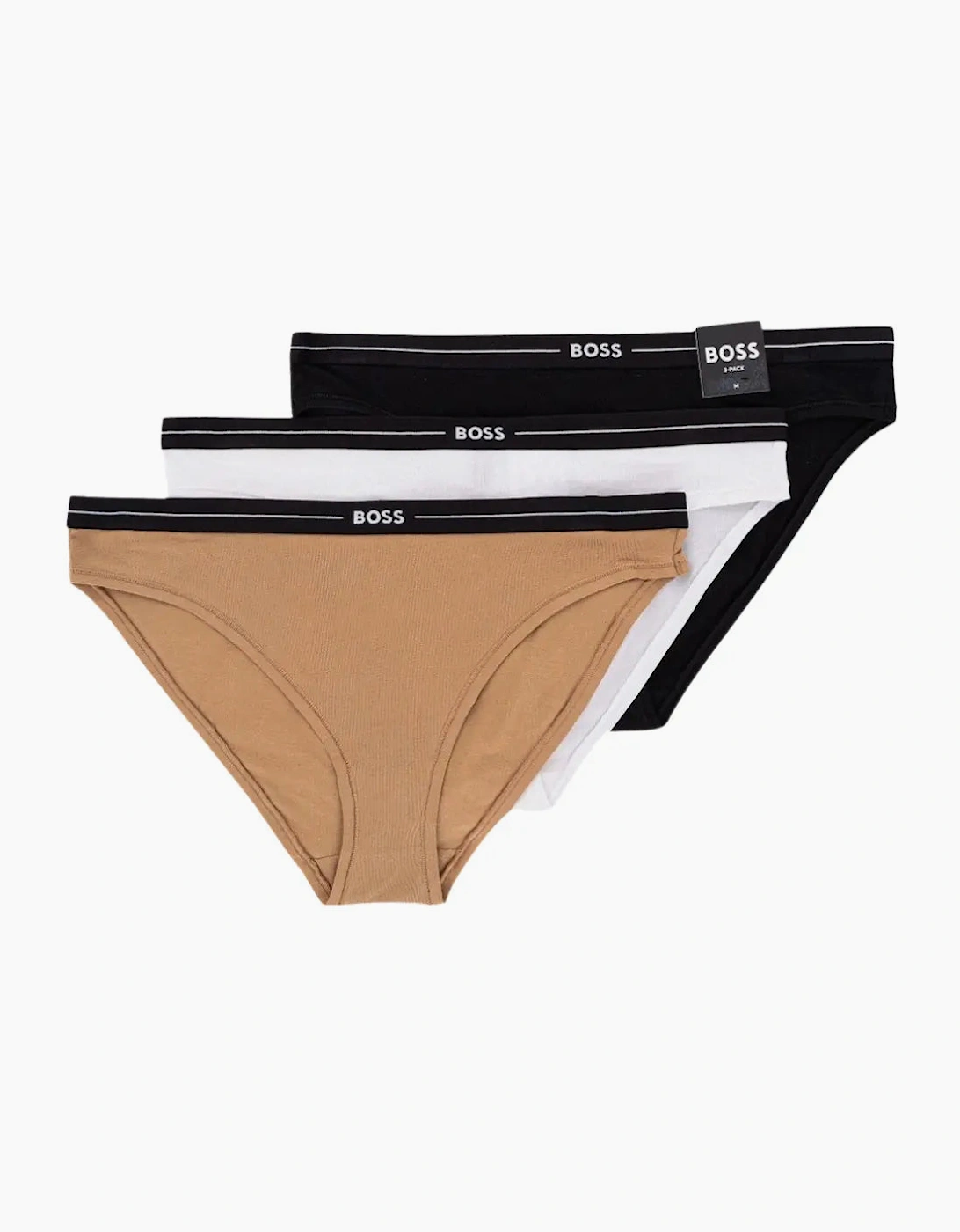 3-Pack Power Logo Briefs, Black/White/Pink