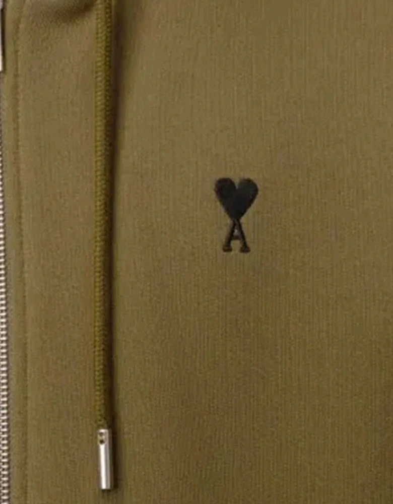 Ami Paris Logo Zip Hoodie Bronze