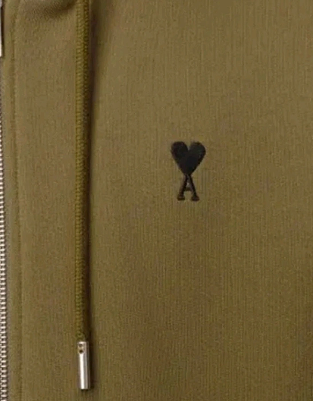 Ami Paris Logo Zip Hoodie Bronze