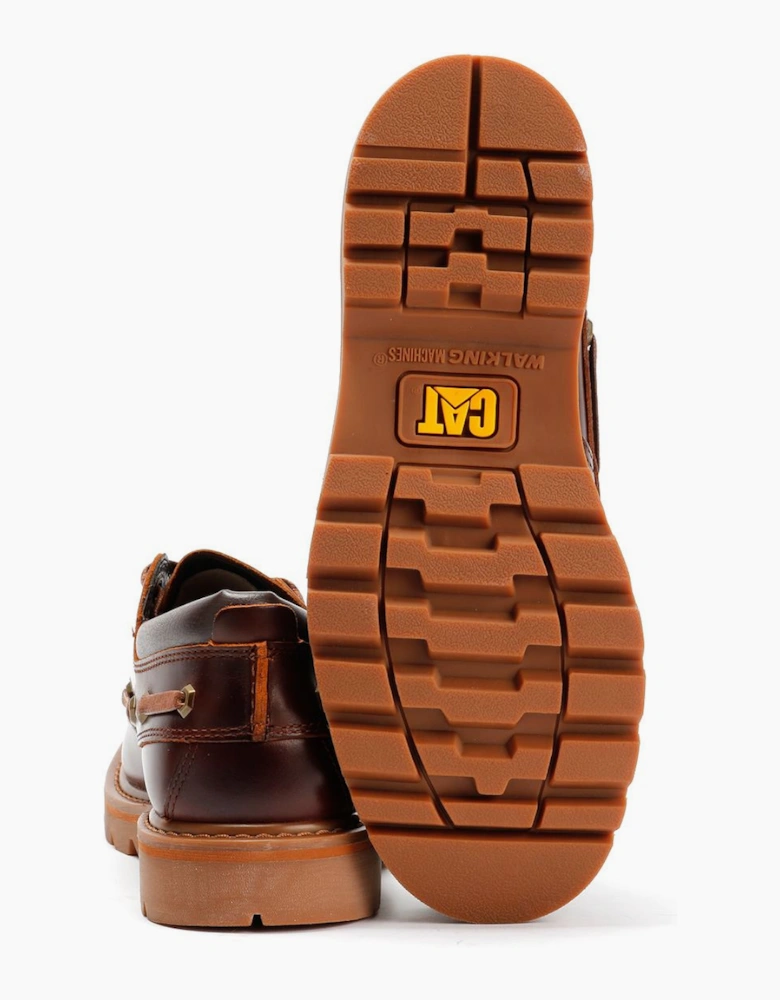 Caterpillar Colorado Boat Lo Leather Men's Dark Russet Lace-Up Shoes